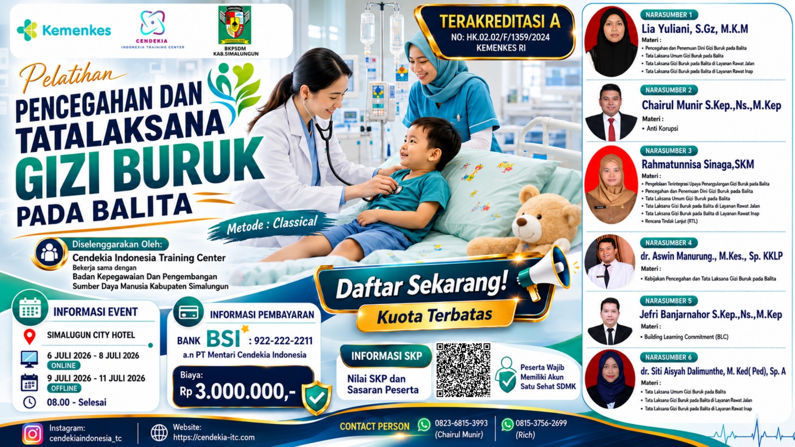 Flyer Pelatihan Pencegahan dan Tatalaksana Gizi Buruk pada Balita Angkatan 1