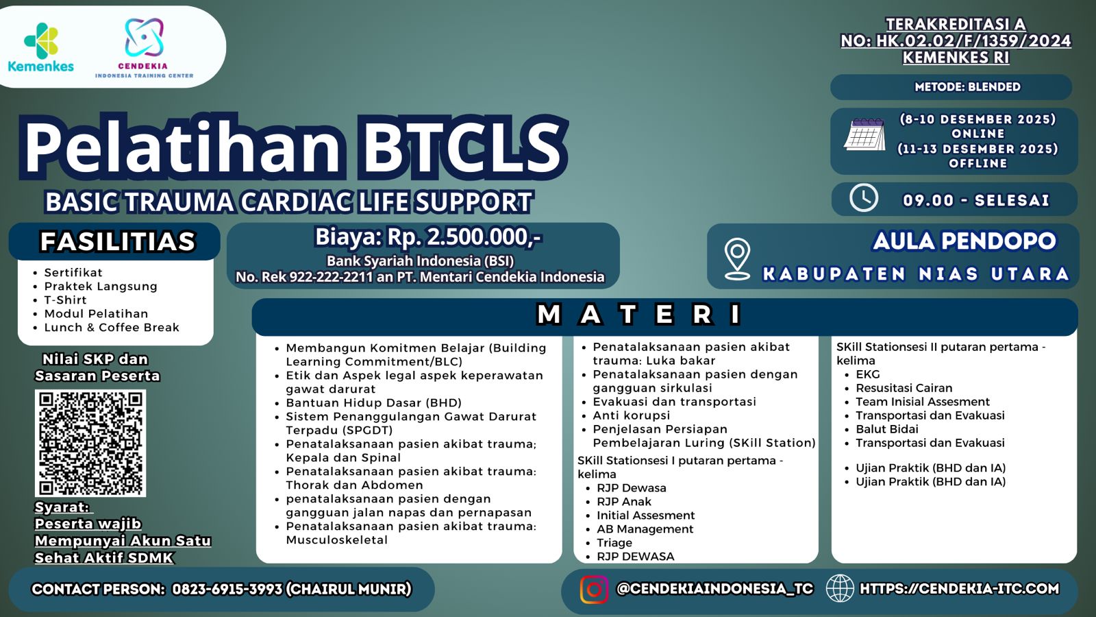 Pelatihan Basic Trauma Cardiac Life Support (BTCLS) Angkatan 20