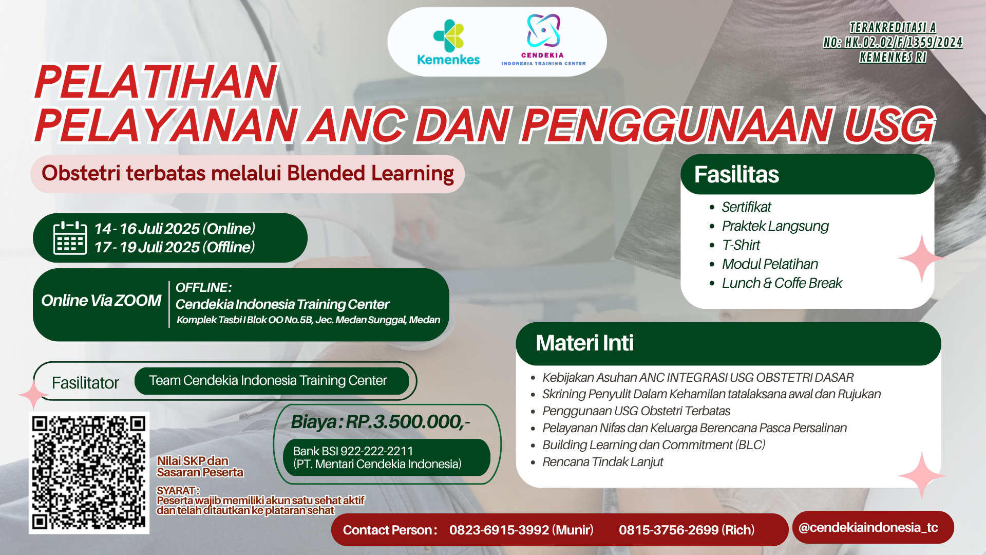 Pelatihan Pelayanan ANC dan Penggunaan USG Dasar Obstetri Terbatas Melalui Blended Learning Angkatan 7