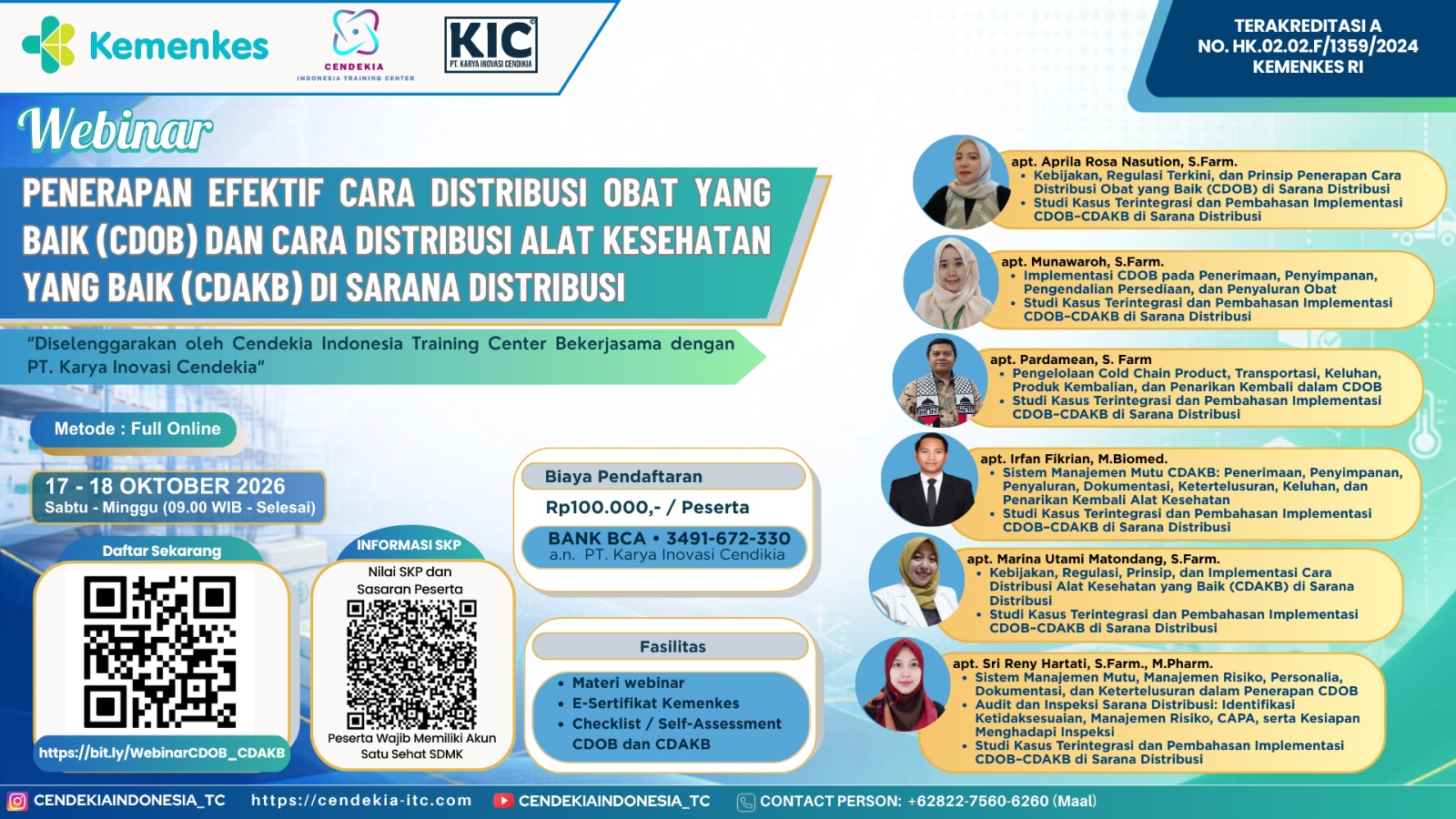 PENERAPAN EFEKTIF CARA DISTRIBUSI OBAT YANG BAIK (CDOB) DAN CARA DISTRIBUSI ALAT KESEHATAN YANG BAIK (CDAKB) DI SARANA DISTRIBUSI Angkatan 1