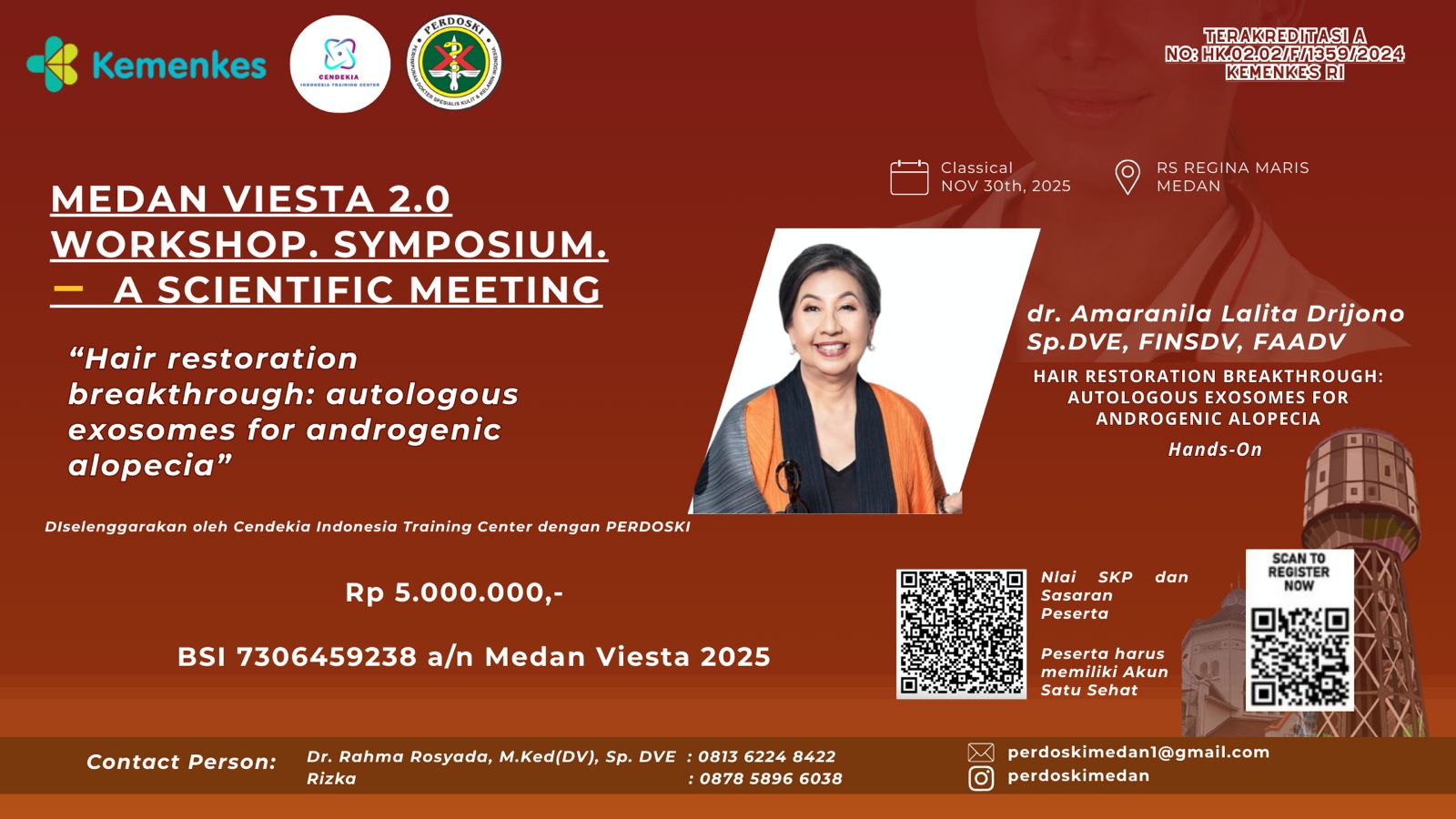 WORKSHOP MEDAN VIESTA 2.0-Hair Restoration Breakthrough: Autologous Exosomes for Androgenic Alopecia Angkatan 1