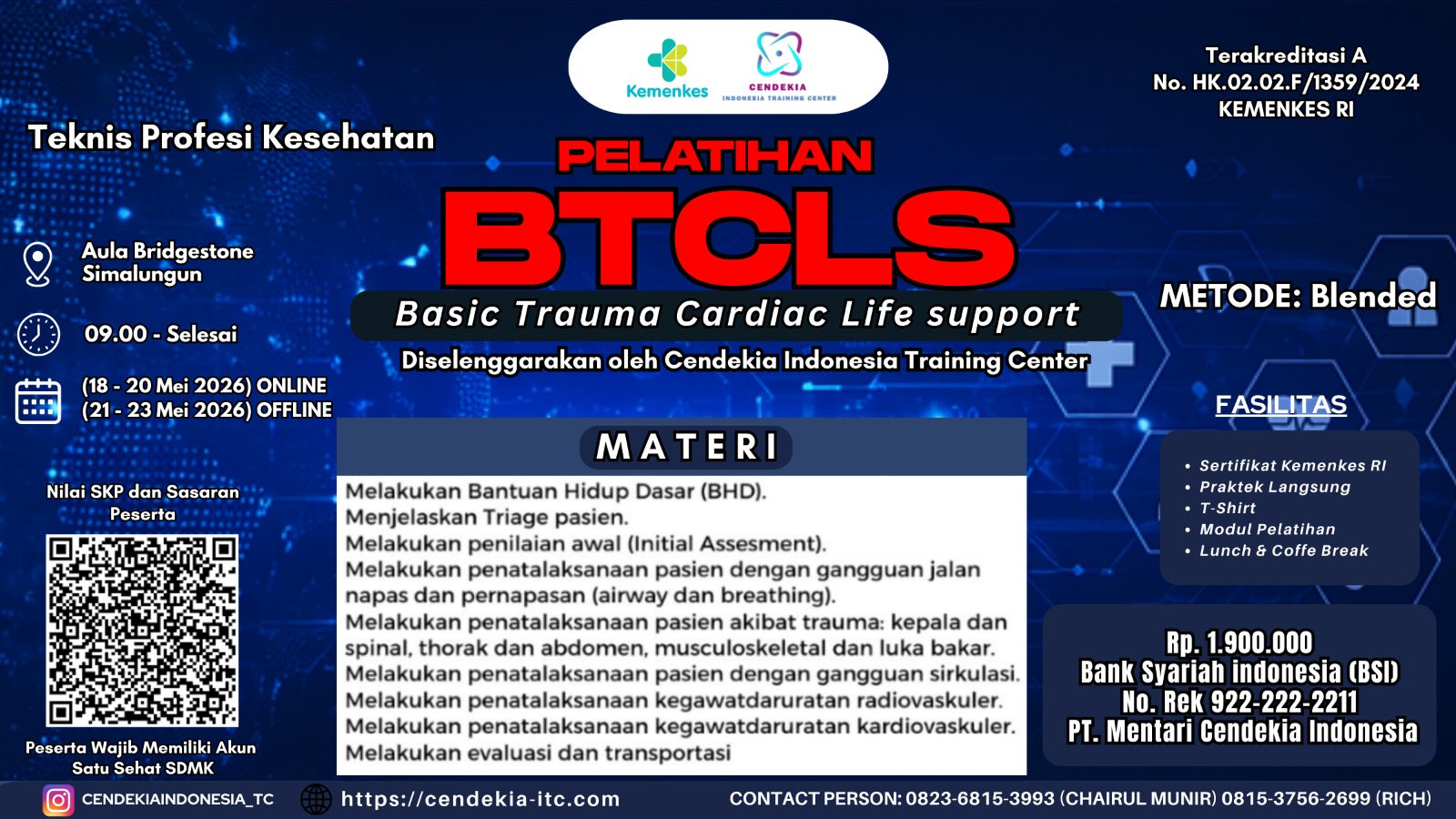 Pelatihan Basic Trauma Cardiac Life Support (BTCLS) Angkatan 29