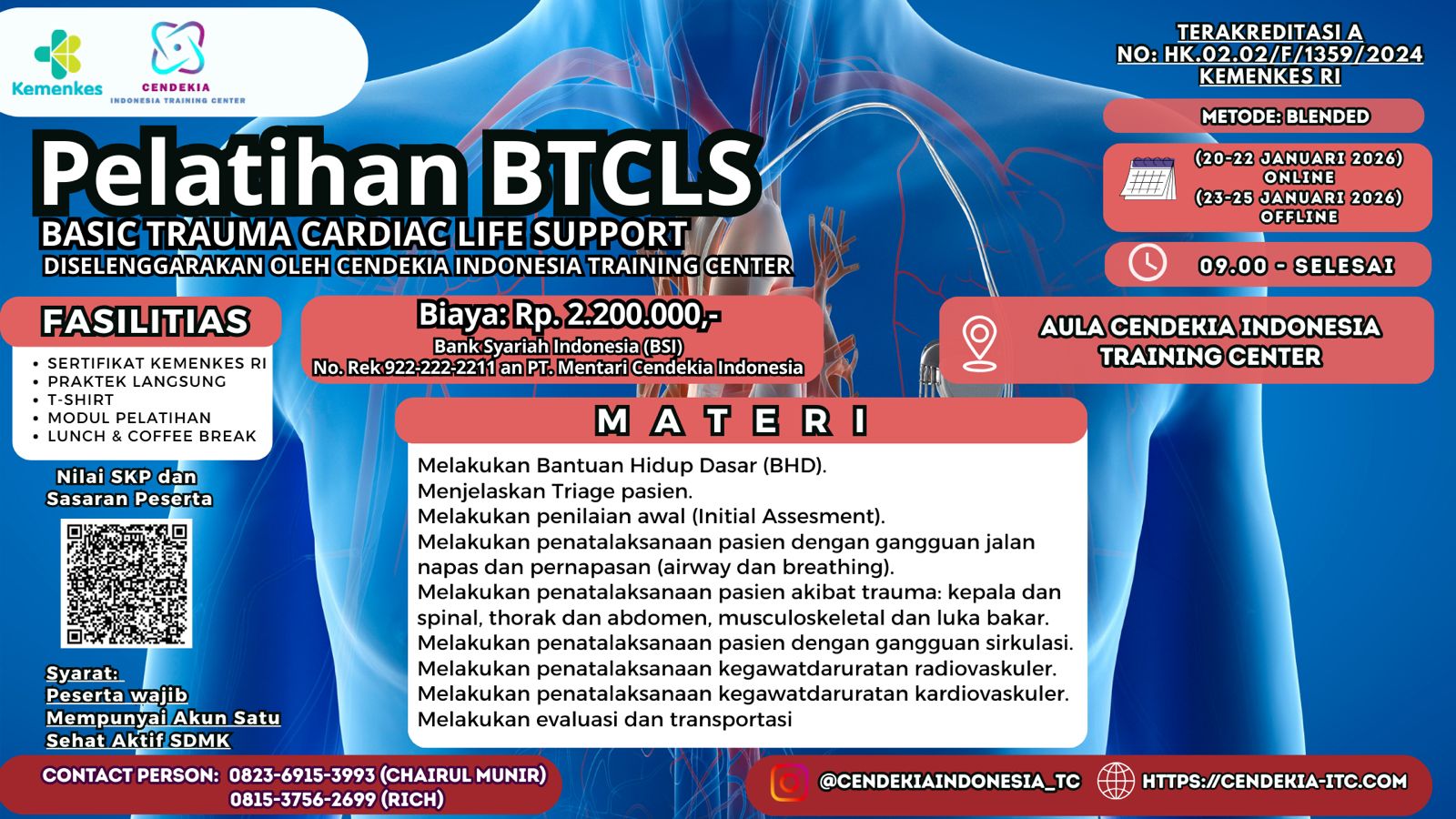 Pelatihan Basic Trauma Cardiac Life Support (BTCLS) Angkatan 24