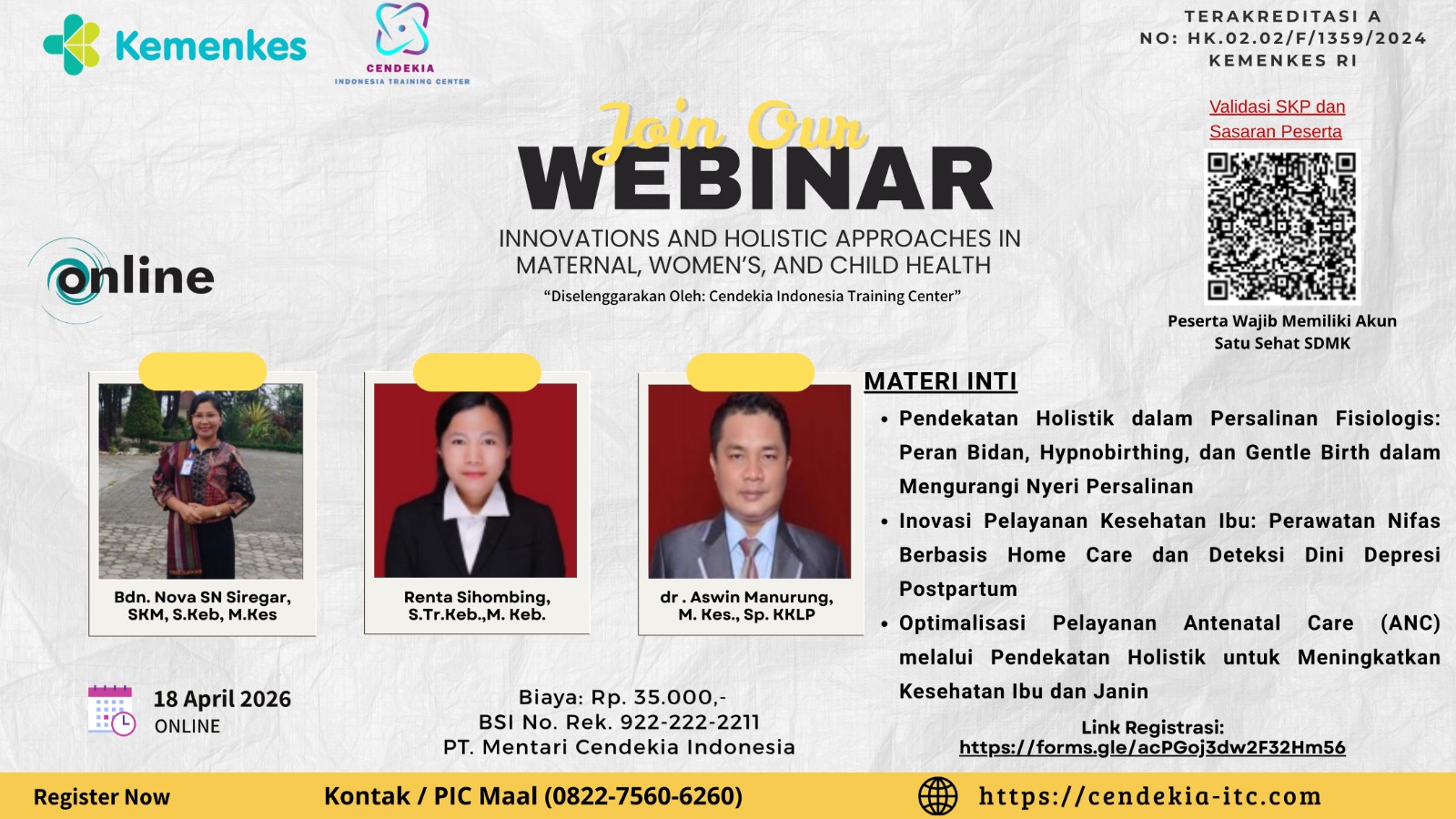 INNOVATIONS AND HOLISTIC APPROACHES IN MATERNAL, WOMEN’S, AND CHILD HEALTH Angkatan 1