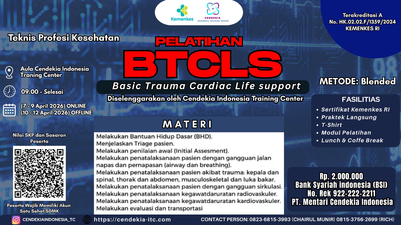 Pelatihan Basic Trauma Cardiac Life Support (BTCLS) Angkatan 27