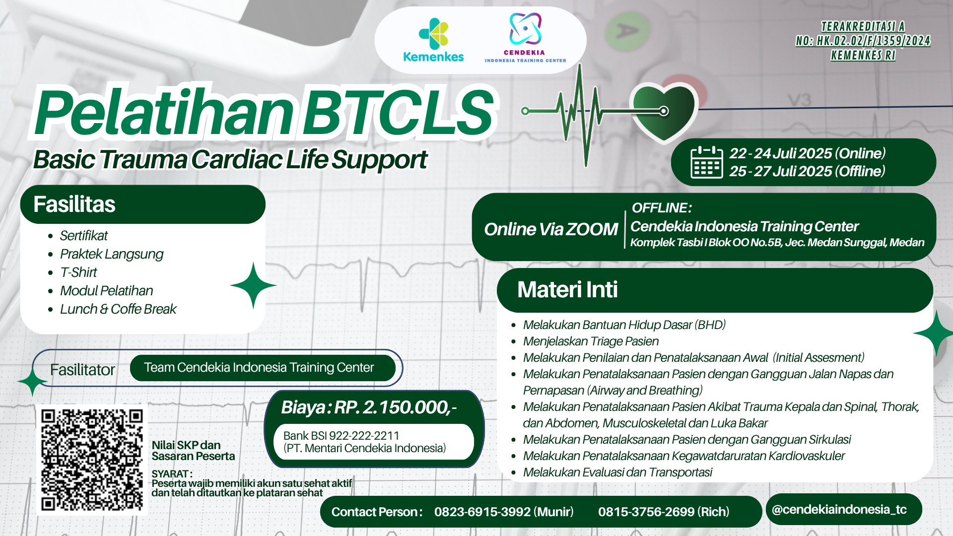 Pelatihan Basic Trauma Cardiac Life Support (BTCLS) Angkatan 13