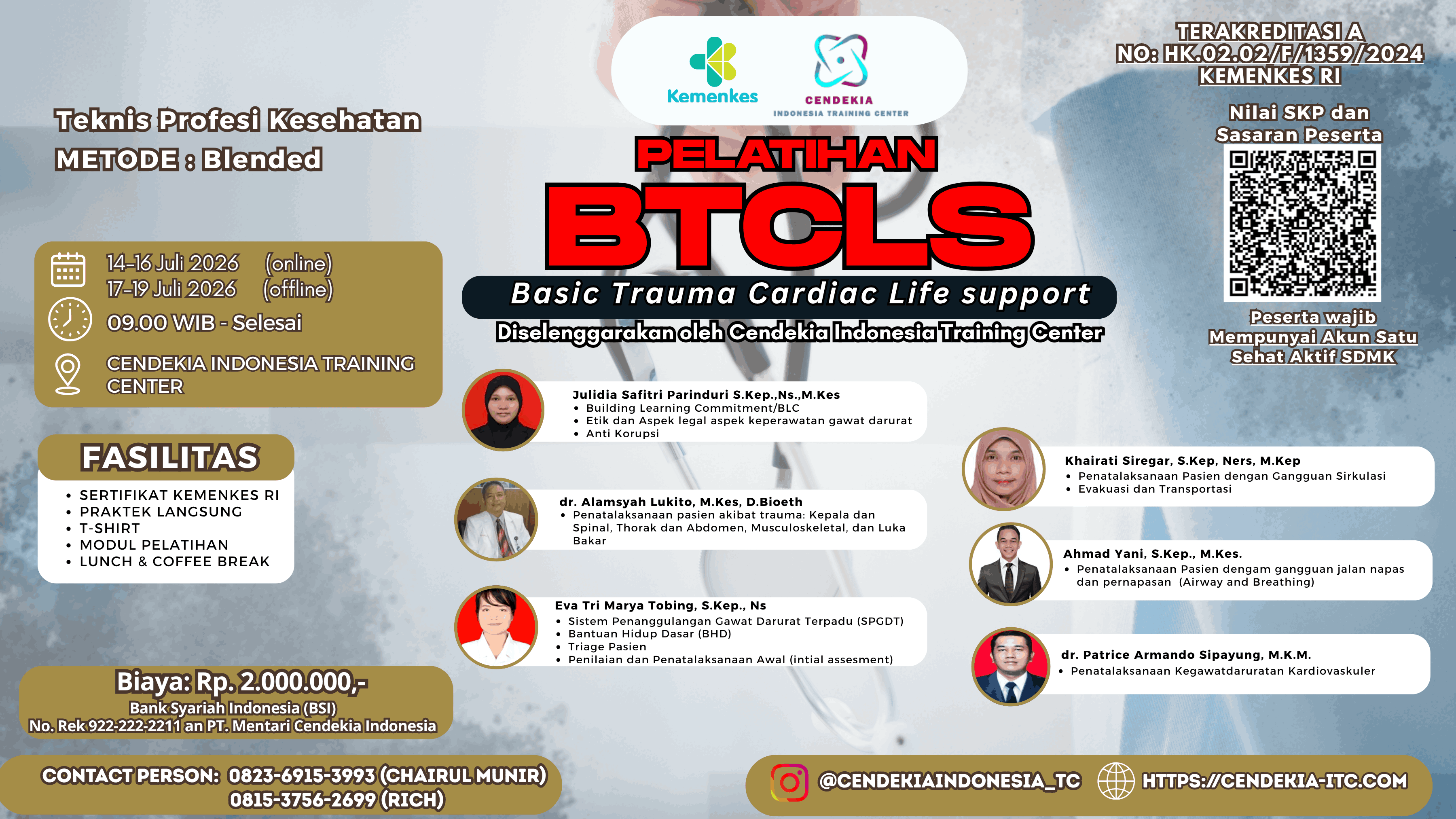 Pelatihan Basic Trauma Cardiac Life Support (BTCLS) Angkatan 33