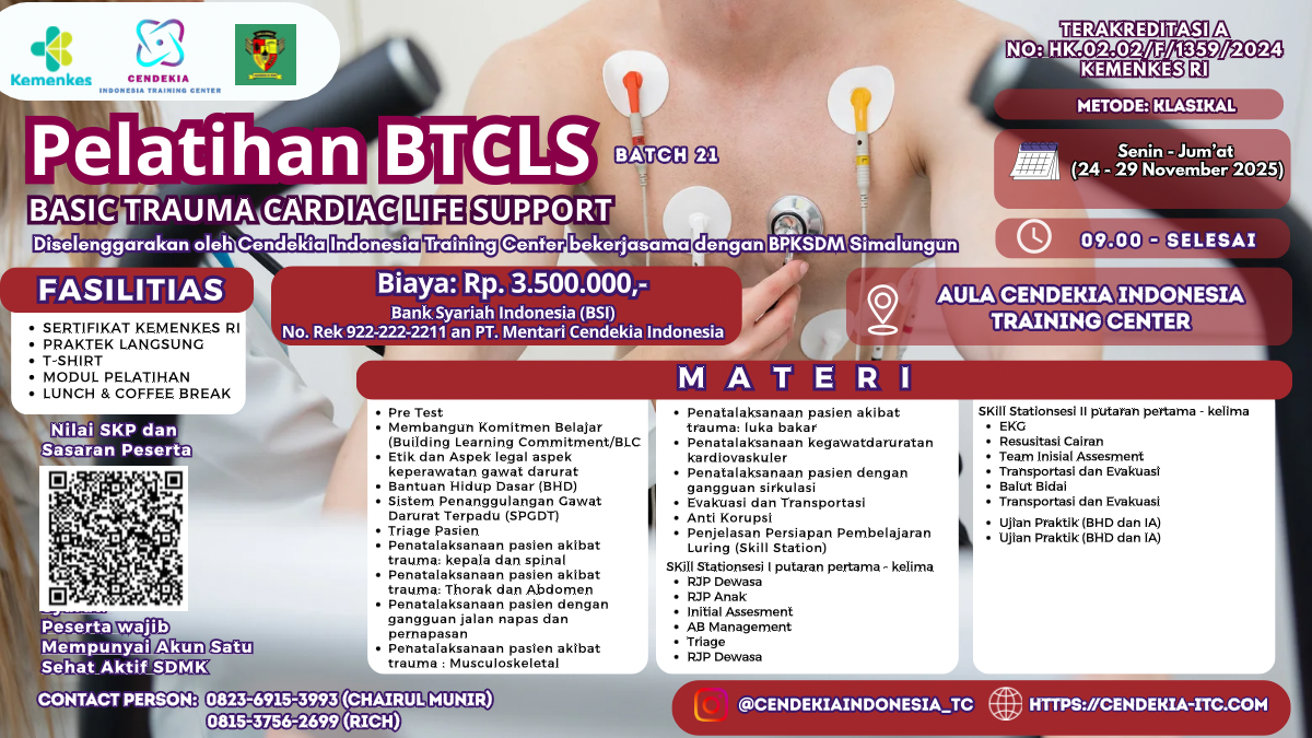 Pelatihan Basic Trauma Cardiac Life Support (BTCLS) Angkatan 21