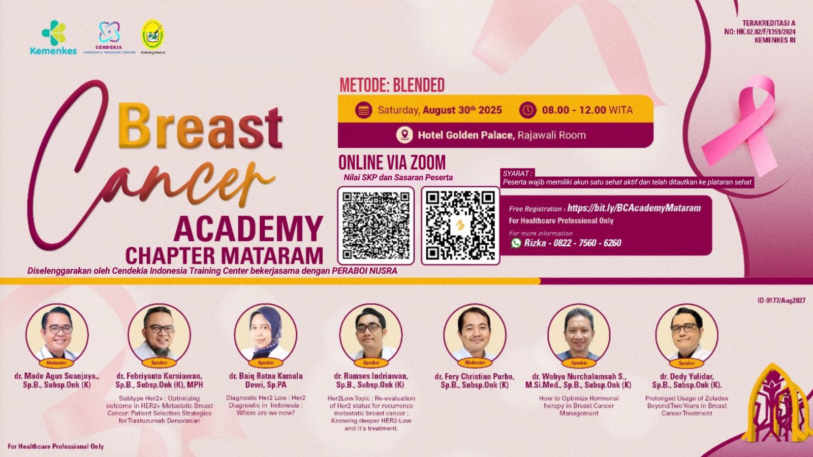 SEMINAR BREAST CANCER ACADEMY PERABOI NUSRA Angkatan 1