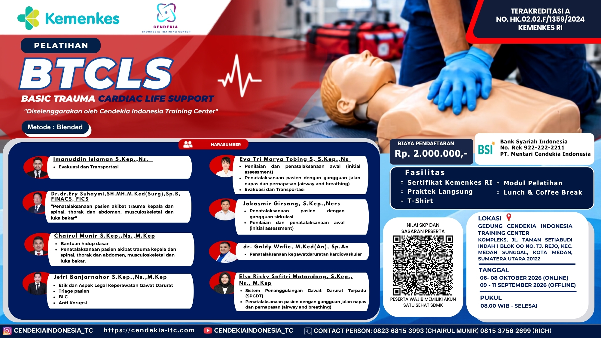 Pelatihan Basic Trauma Cardiac Life Support (BTCLS) Angkatan 42