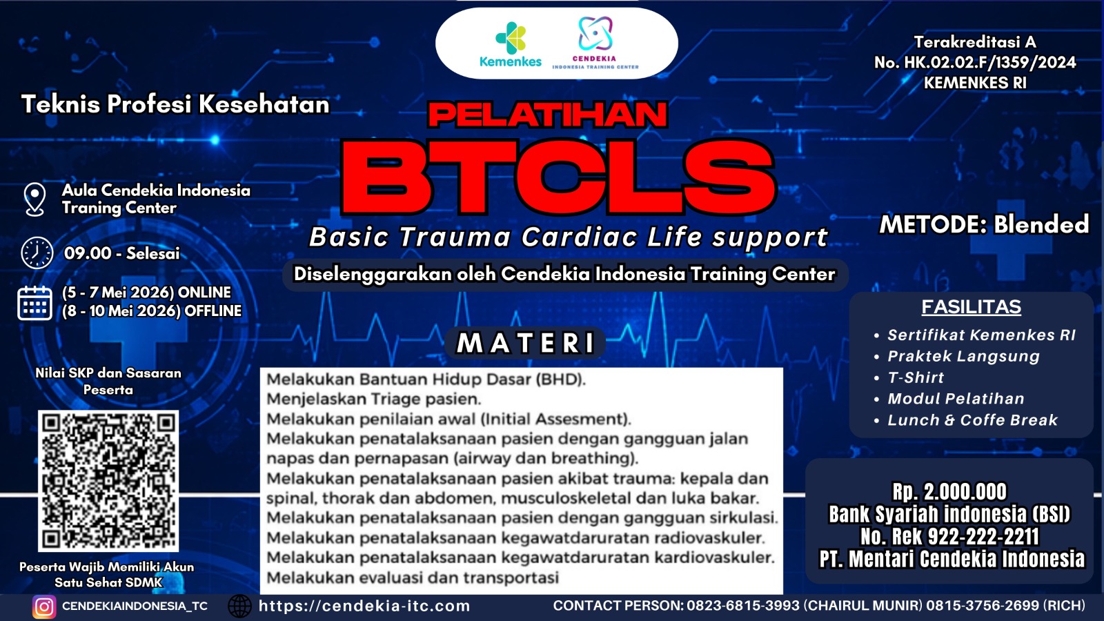 Pelatihan Basic Trauma Cardiac Life Support (BTCLS) Angkatan 28