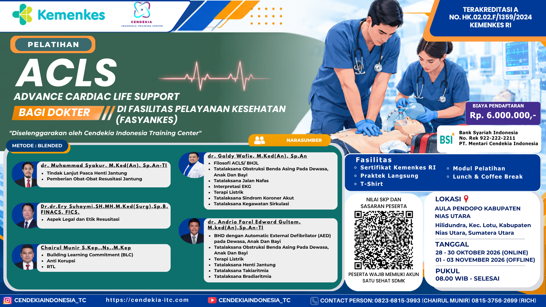 Pelatihan Advance Cardiac Life Support (ACLS) bagi Dokter di Fasilitas Pelayanan Kesehatan (Fasyankes) Angkatan 3