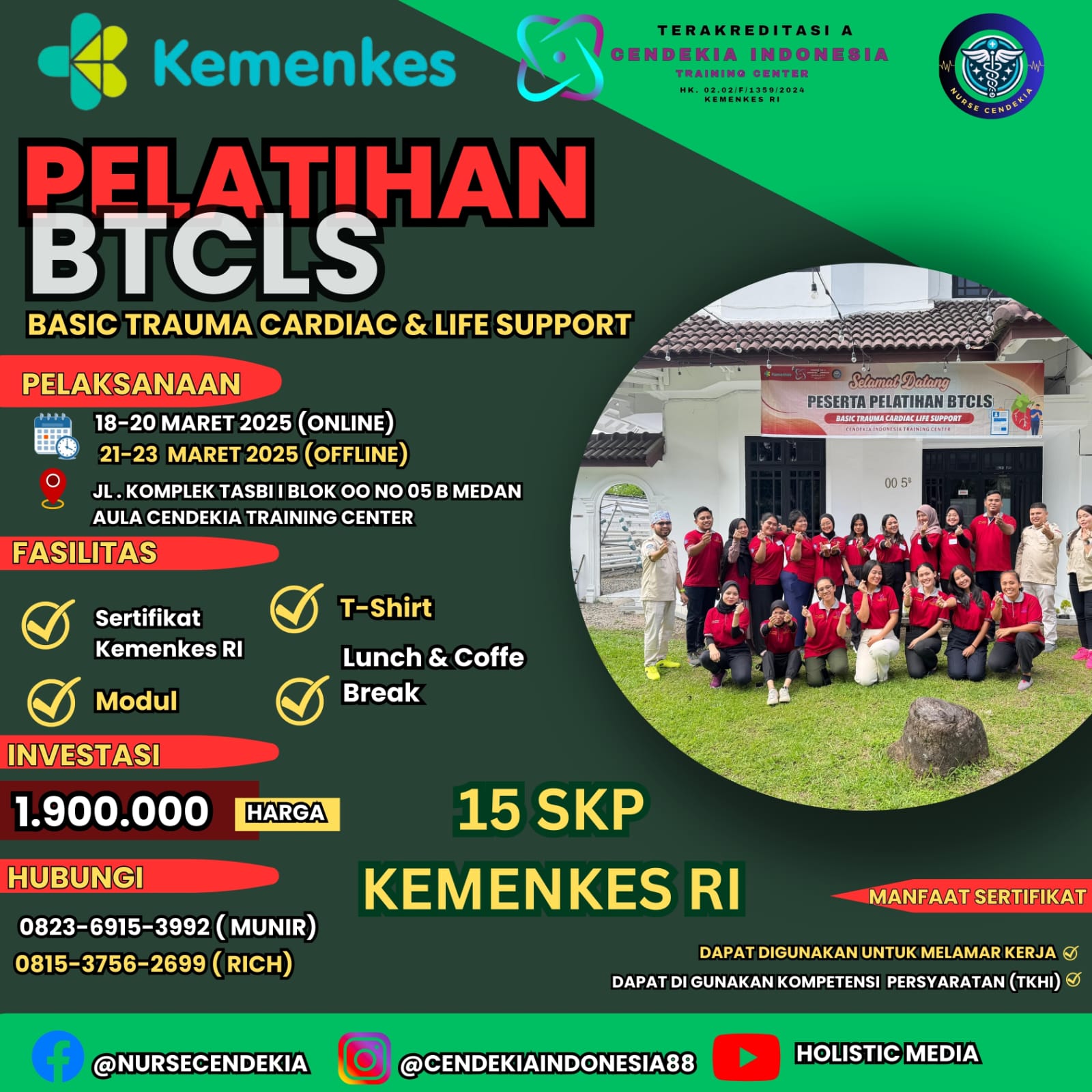 Pelatihan Basic Trauma Cardiac Life Support (BTCLS) Angkatan 8