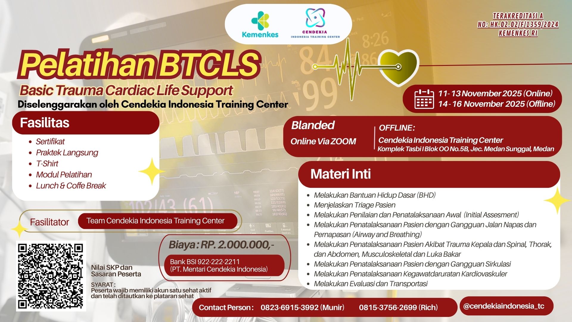 Pelatihan Basic Trauma Cardiac Life Support (BTCLS) Angkatan 19