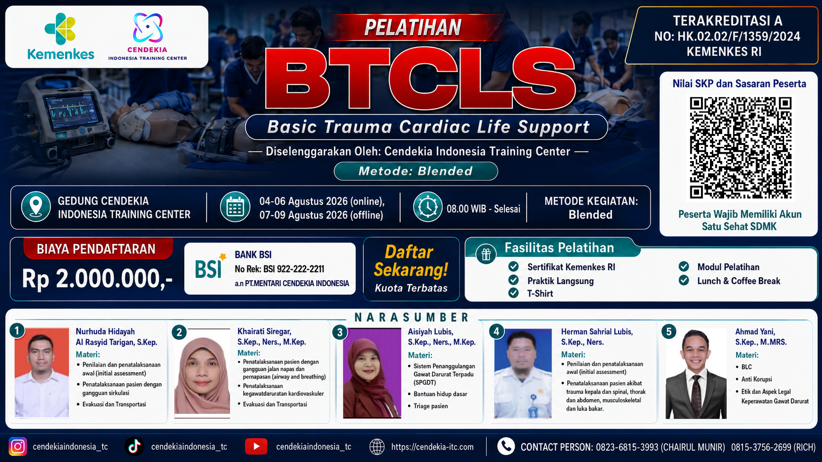 Pelatihan Basic Trauma Cardiac Life Support (BTCLS) Angkatan 37
